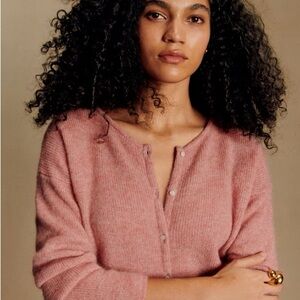 Sezane Gaspard Cardigan, Rosewood, Size XS, Excellent Like New